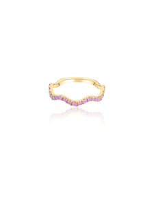 Pink Sapphire Wavy Stack Ring