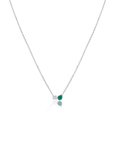 Load image into Gallery viewer, Emerald and Diamond Duo Necklace