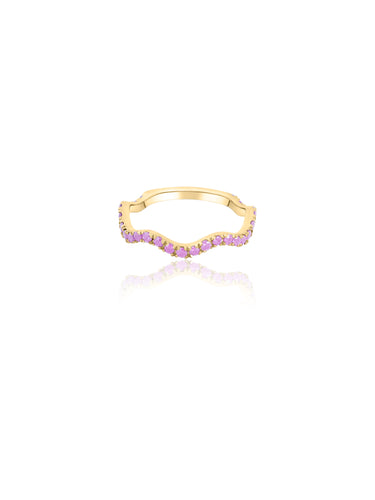 Pink Sapphire Wavy Stack Ring