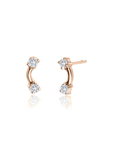 Double Stud Diamond Earrings