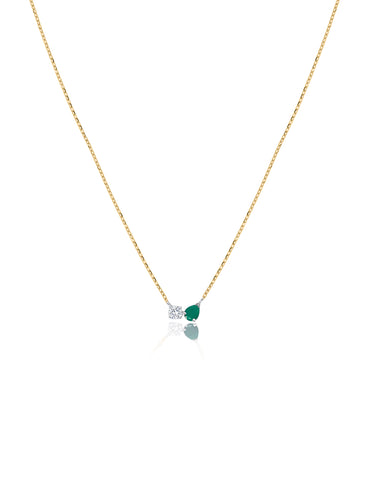Emerald and Diamond Duo Necklace